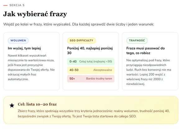 Jak wybierać frazy