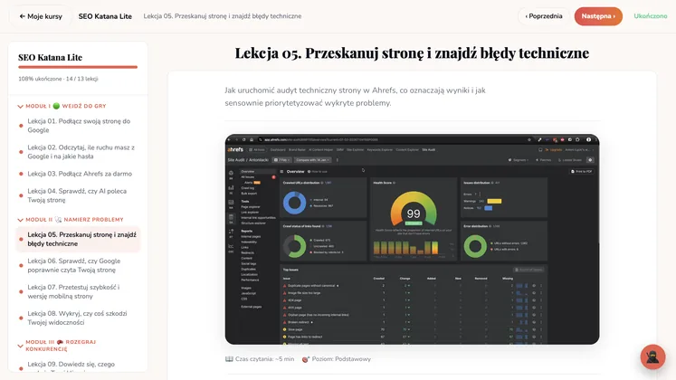 Przeskanuj stronę i znajdź błędy techniczne w Ahrefs